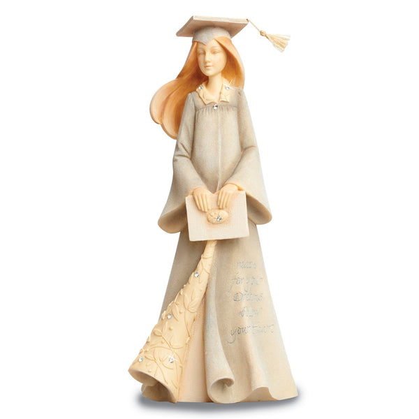 Foundations Handcrafted Graduation Girl Stone Resin Figurine