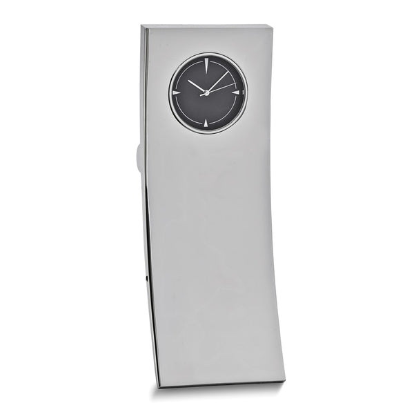 Silver-tone Curved Rectangle Desk Clock