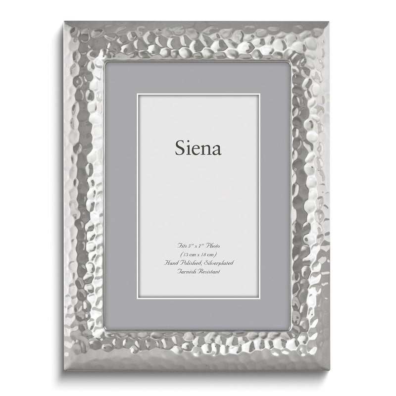 Silver-plated Tarnish-resistant Hammered 5x7 Photo Frame