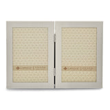 Satin Aluminum Portrait Hinged 4 x 6 Double Photo Frame