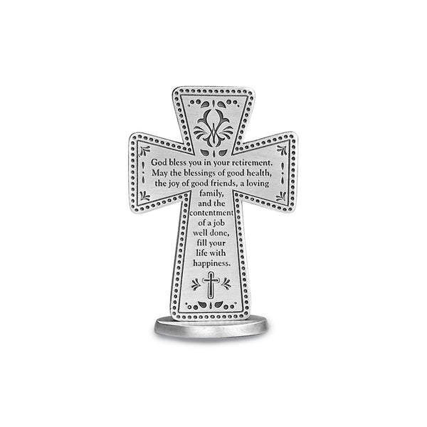 Silver-tone Retirement Standing Cross