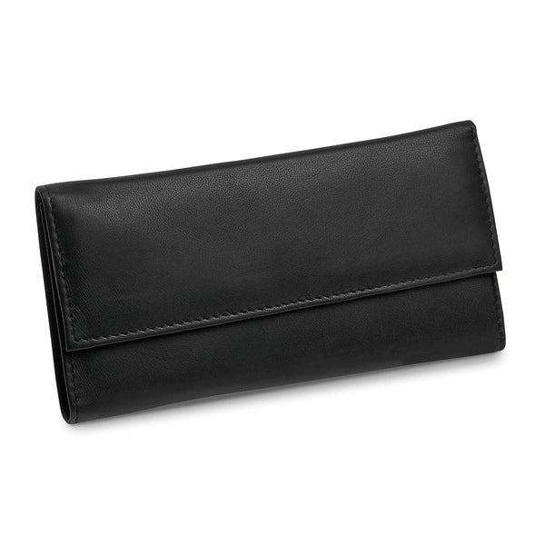Black Leather Slim Jewelry Wallet