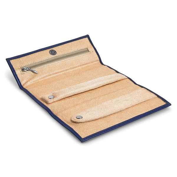 Blue Leather Slim Jewelry Wallet