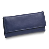 Blue Leather Slim Jewelry Wallet