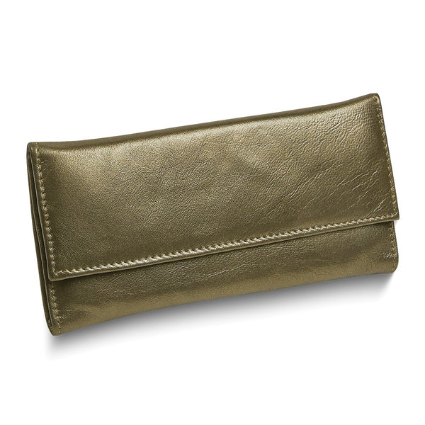 Pewter Leather Slim Jewelry Wallet