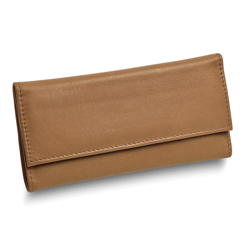 Tan Leather Slim Jewelry Wallet