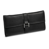 Black Leather Snap Buckle Jewelry Wallet