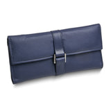Blue Leather Snap Buckle Jewelry Wallet