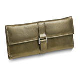 Pewter Leather Snap Buckle Jewelry Wallet