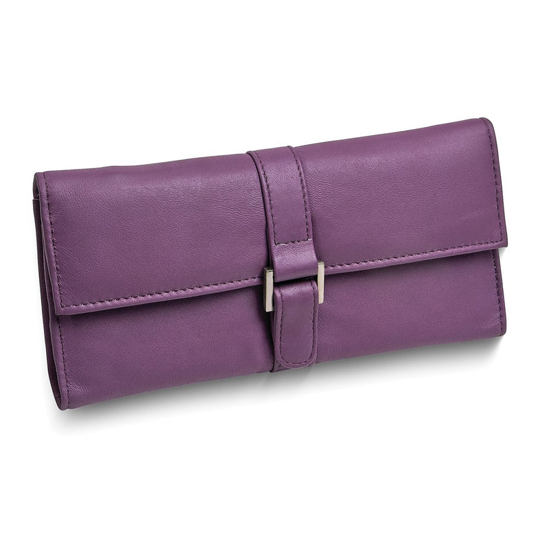 Purple Leather Snap Buckle Jewelry Wallet
