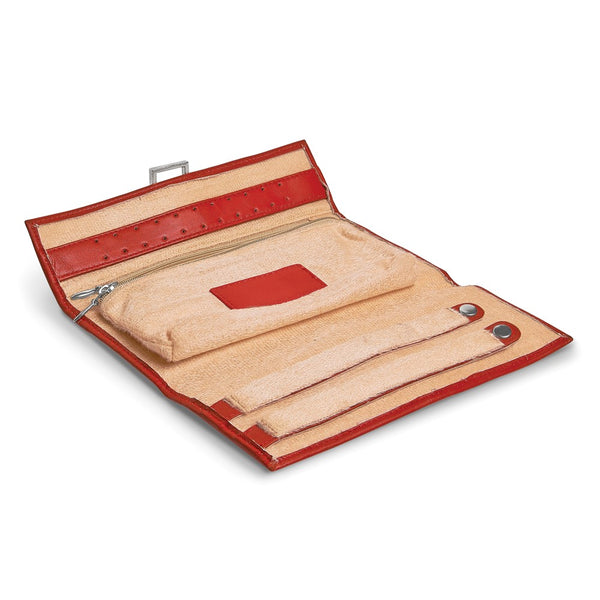Red Leather Snap Buckle Jewelry Wallet