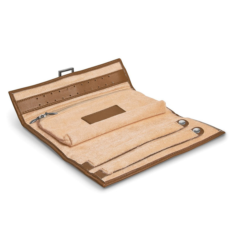 Tan Leather Snap Buckle Jewelry Wallet