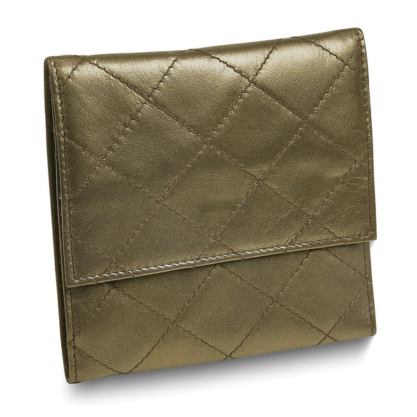 Pewter Leather Quilted Jewelry Folder