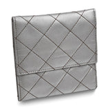 Silver Leather Quilted Jewelry Folder