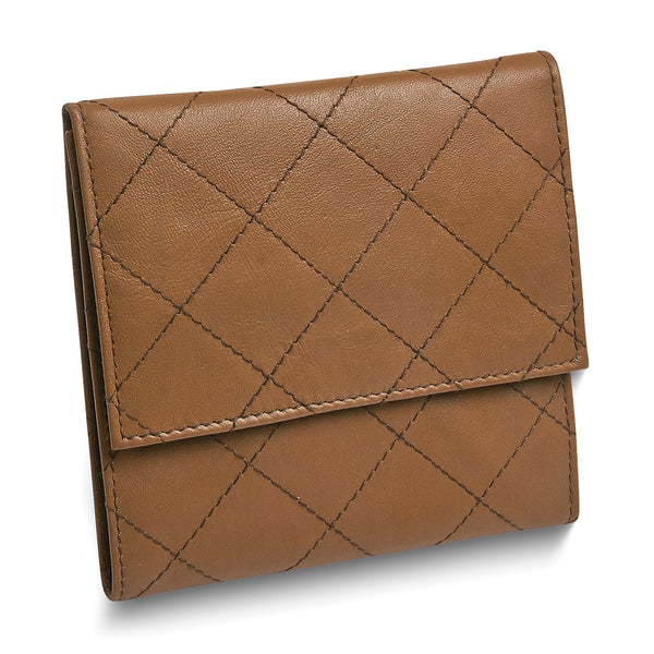 Tan Leather Quilted Jewelry Folder