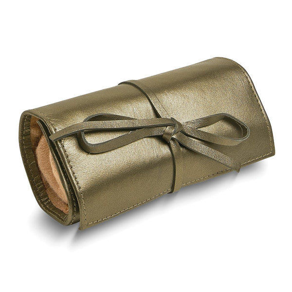 Pewter Leather Tie Jewelry Roll