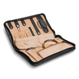Black Leather Zip Around Jewelry Wallet