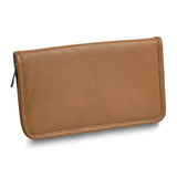 Tan Leather Zip Around Jewelry Wallet