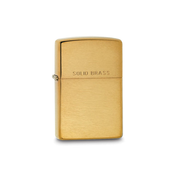 Zippo Brushed Solid Brass Lighter with Imprint