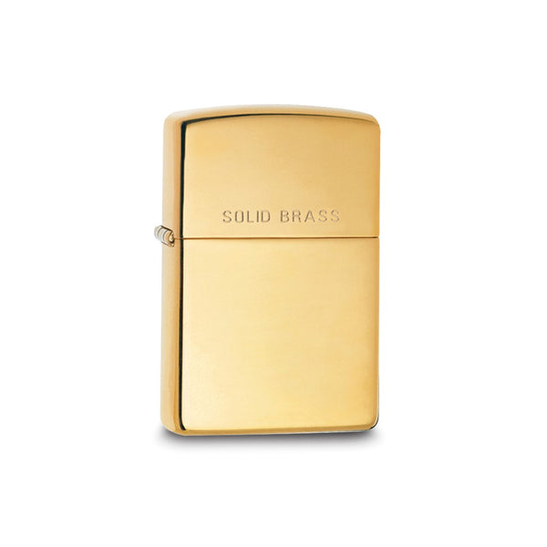 Zippo High Polish Solid Brass Lighter with Imprint