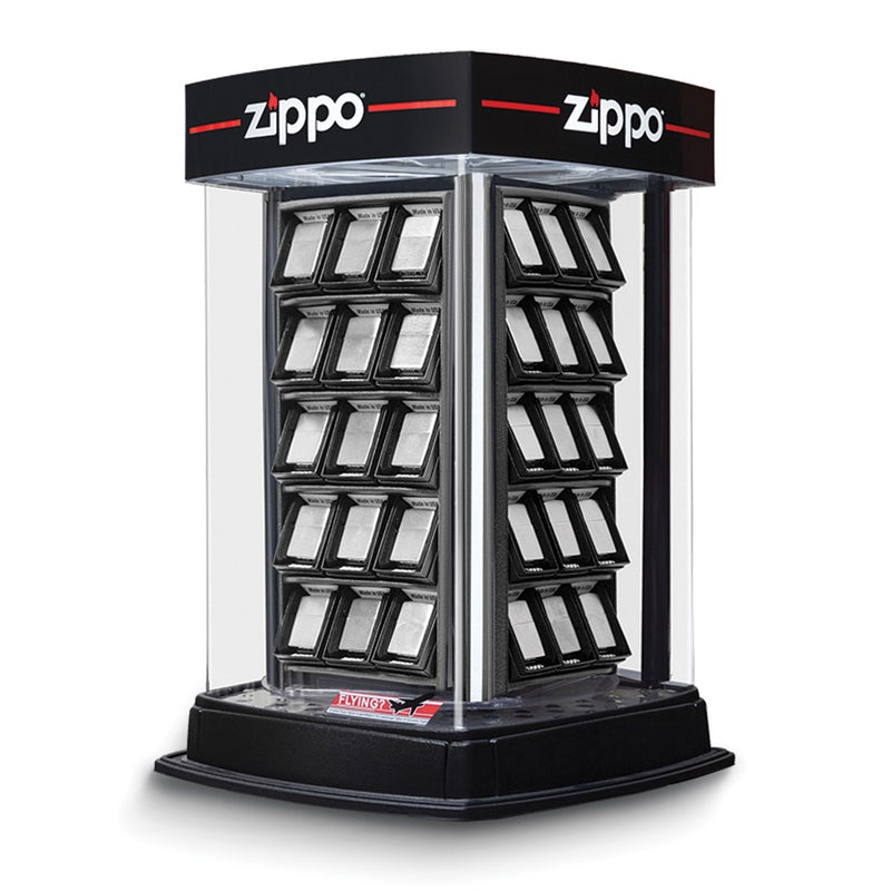 Zippo Sixty Piece Lighted Locking Revolving Countertop Display