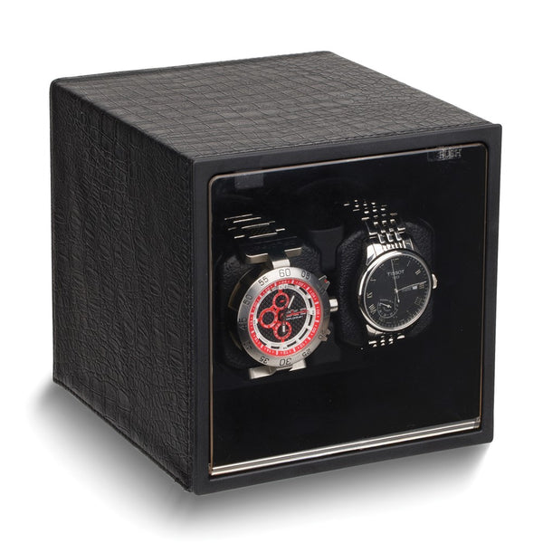 Rotations Black Faux Leather Dual Watch Winder