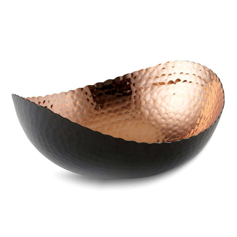 Medium Black Finish with Copper-tone Interior Hammered Eclipse Bowl