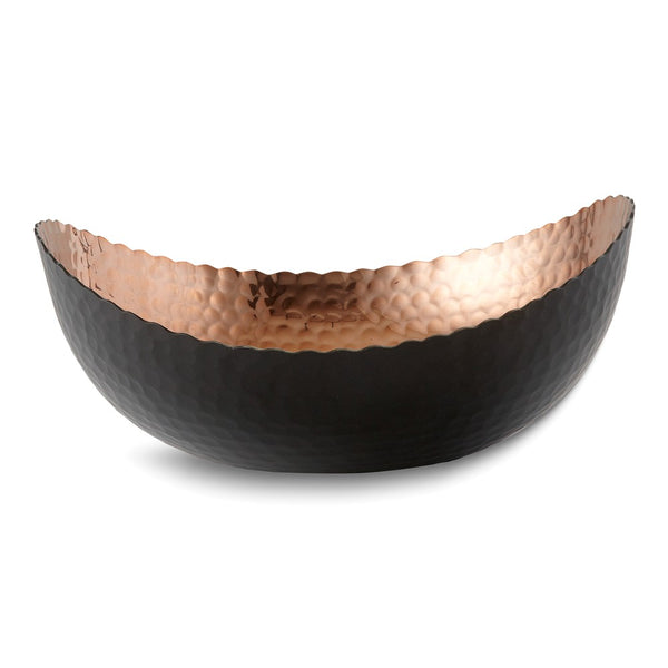 Medium Black Finish with Copper-tone Interior Hammered Eclipse Bowl