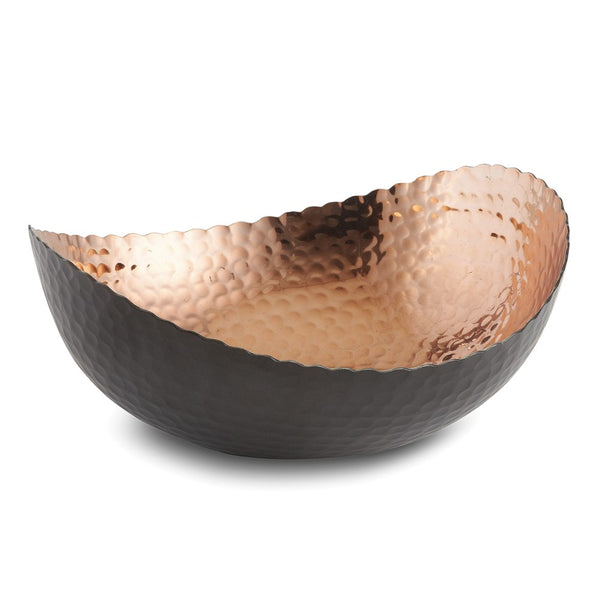 Small Black Finish with Copper-tone Interior Hammered Eclipse Bowl