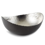 Large Black Finish with Nickel-tone Interior Hammered Eclipse Bowl