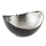 Small Black Finish with Nickel-tone Interior Hammered Eclipse Bowl