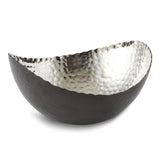 Small Black Finish with Nickel-tone Interior Hammered Eclipse Bowl