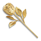 Gold-tone Finish Metal Long Stem Rose Ring Holder