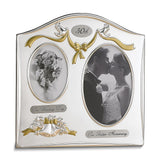 Satin Silver-plated/Brass 50th OUR WEDDING DAY 3.5x5 and OUR GOLDEN ANNIVERSARY 4x6 Photo Frame