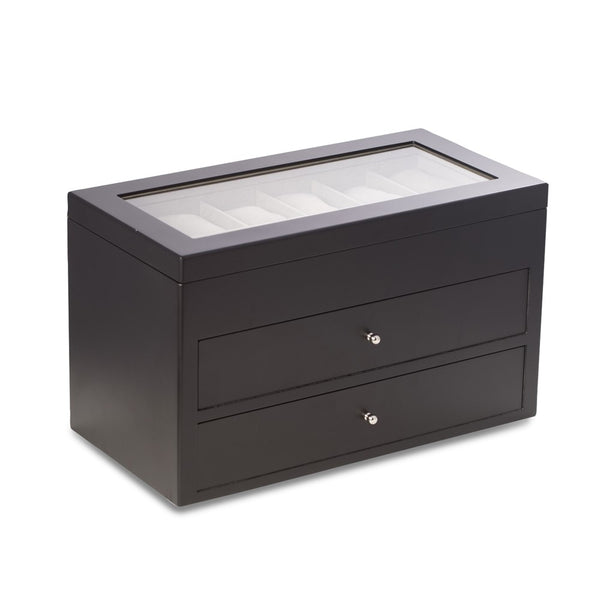 Matte Black Finish Wood 36-Watch Case