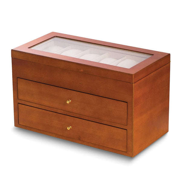 Matte Cherry Finish Wood 36-Watch Case