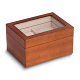 Matte Cherry Finish Wood 2-Watch Case