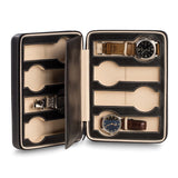 Black Leather 8 Watch Travel Case