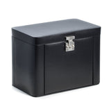 Black Lizard Textured Leather 4-Level Jewelry Case