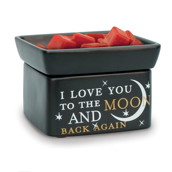 Elanze Designs Moon and Back Ceramic 2-in-1 Scented Wax Warmer