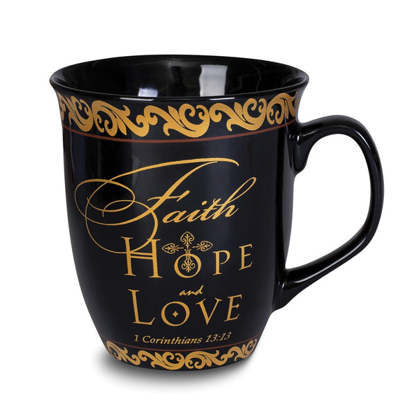 Faith Hope and Love - 1st Corinthians 13:13 16 ounce Lead-free Ceramic Stone Mug