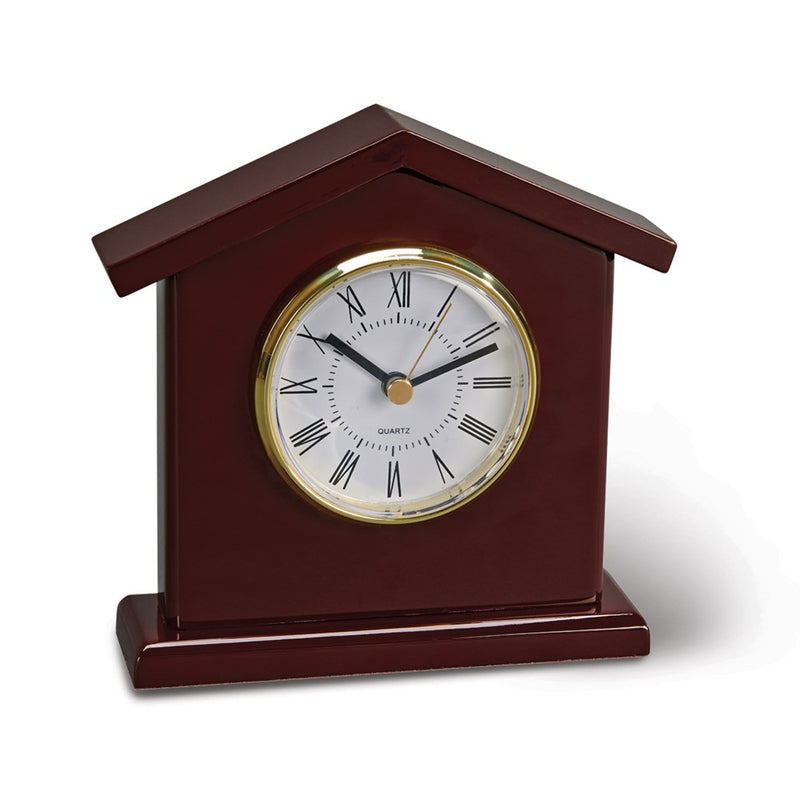 High Gloss Finish Wood Tower Quartz Table Clock