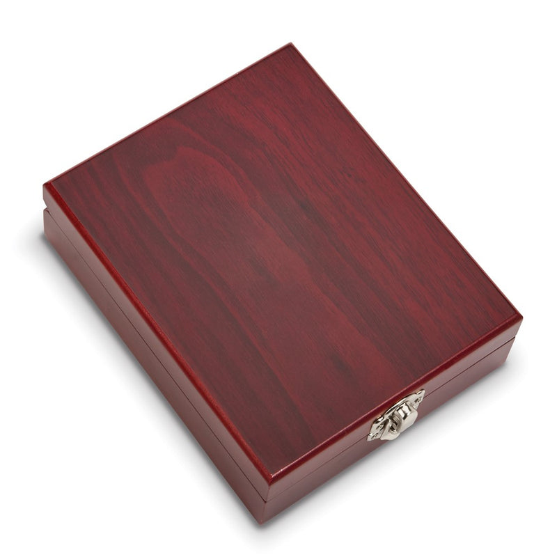Nickel-plated Wine Stopper and Bartender's Tool Gift Set In Rosewood Finished Wooden Box