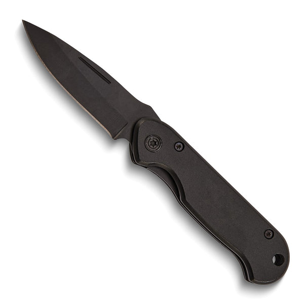 Black Stainless Steel Blade with Black Aluminum Handle Locking Pocket Knife