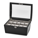 Java Finish Locking Glass Top 10-Watch Box