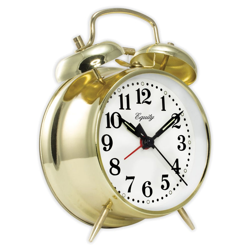 Gold-tone Keywind Twin Bell Alarm Clock