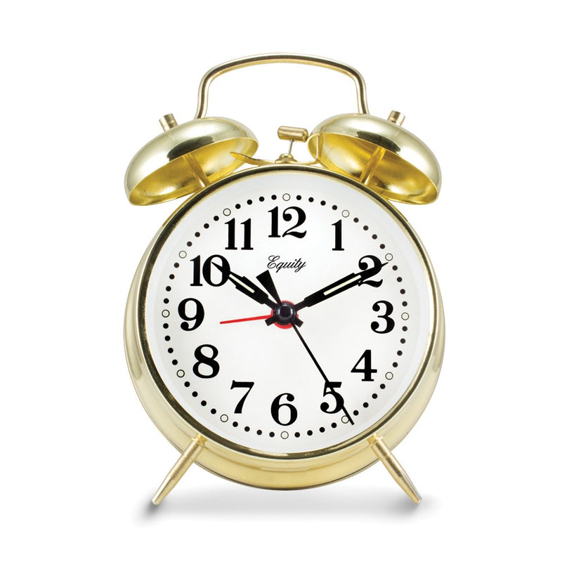 Gold-tone Keywind Twin Bell Alarm Clock