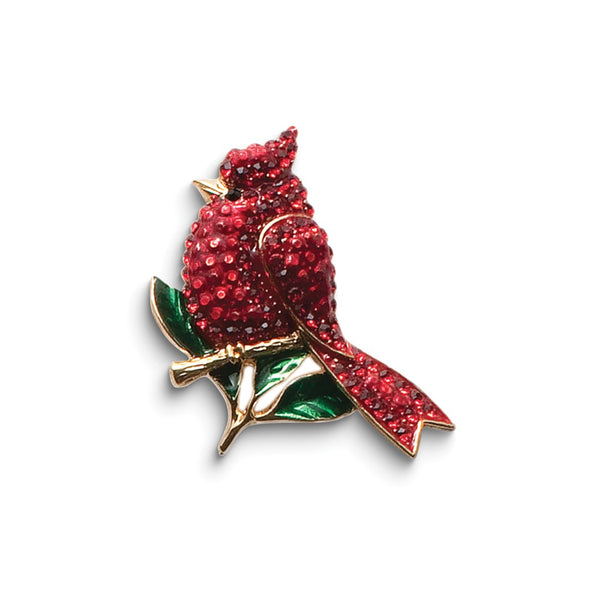 Crystal Enameled Cardinal Story Pin