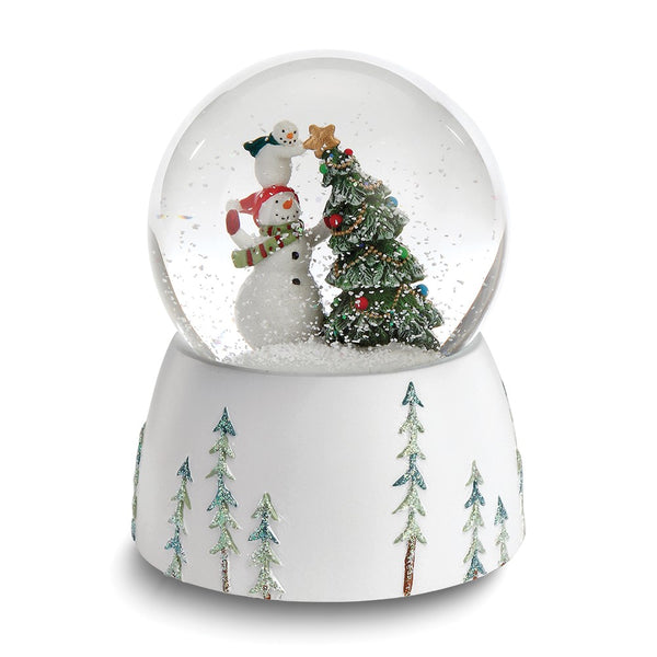 Resin Snowman with Tree Musical (Holly Jolly Christmas) Glitterdome Snow Globe