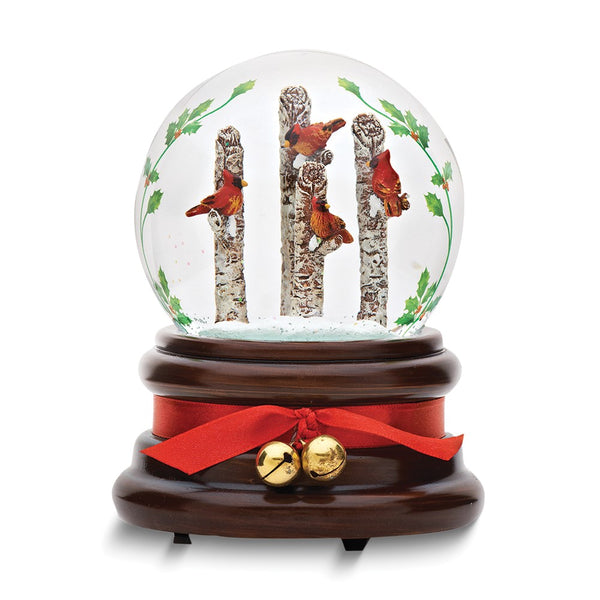 Resin Cardinal Musical (Plays Have Yourself A Merry Little Christmas) Glitterdome Snow Globe